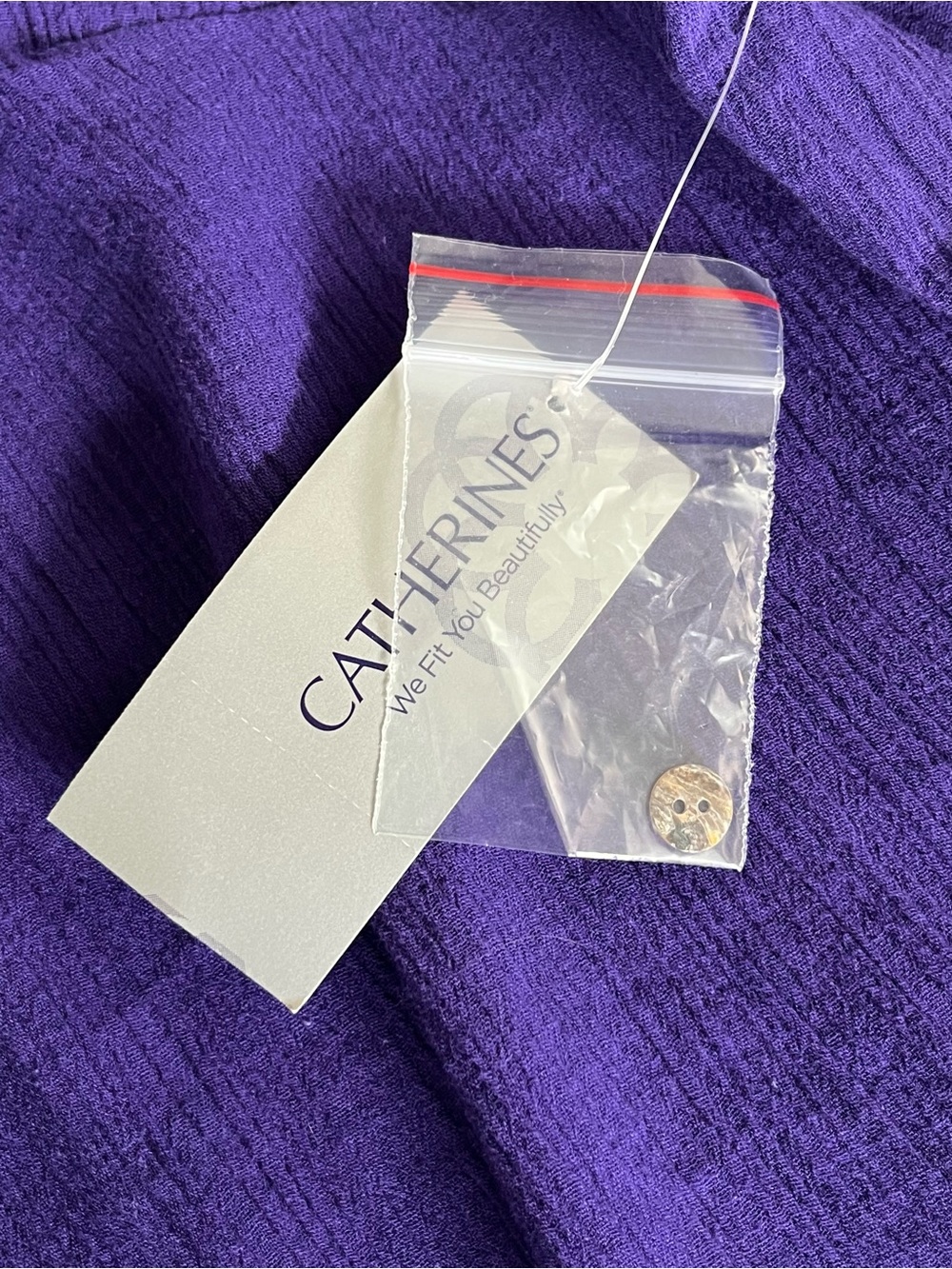 Catherines Women Purple Crinkle Gauze V Neck Short Sleeve Cotton Top Boho NWT 3X - Picture 6 of 10